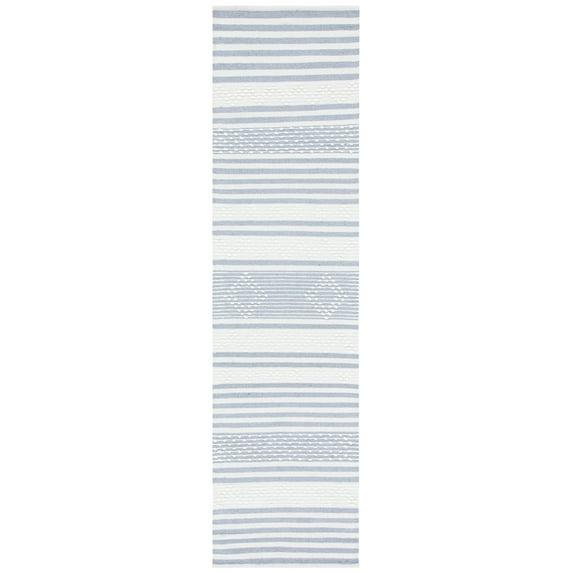 Striped Kilim STK511 Hand Woven Runner Rug - Silver/Ivory - 2'3"x9' - Safavieh.