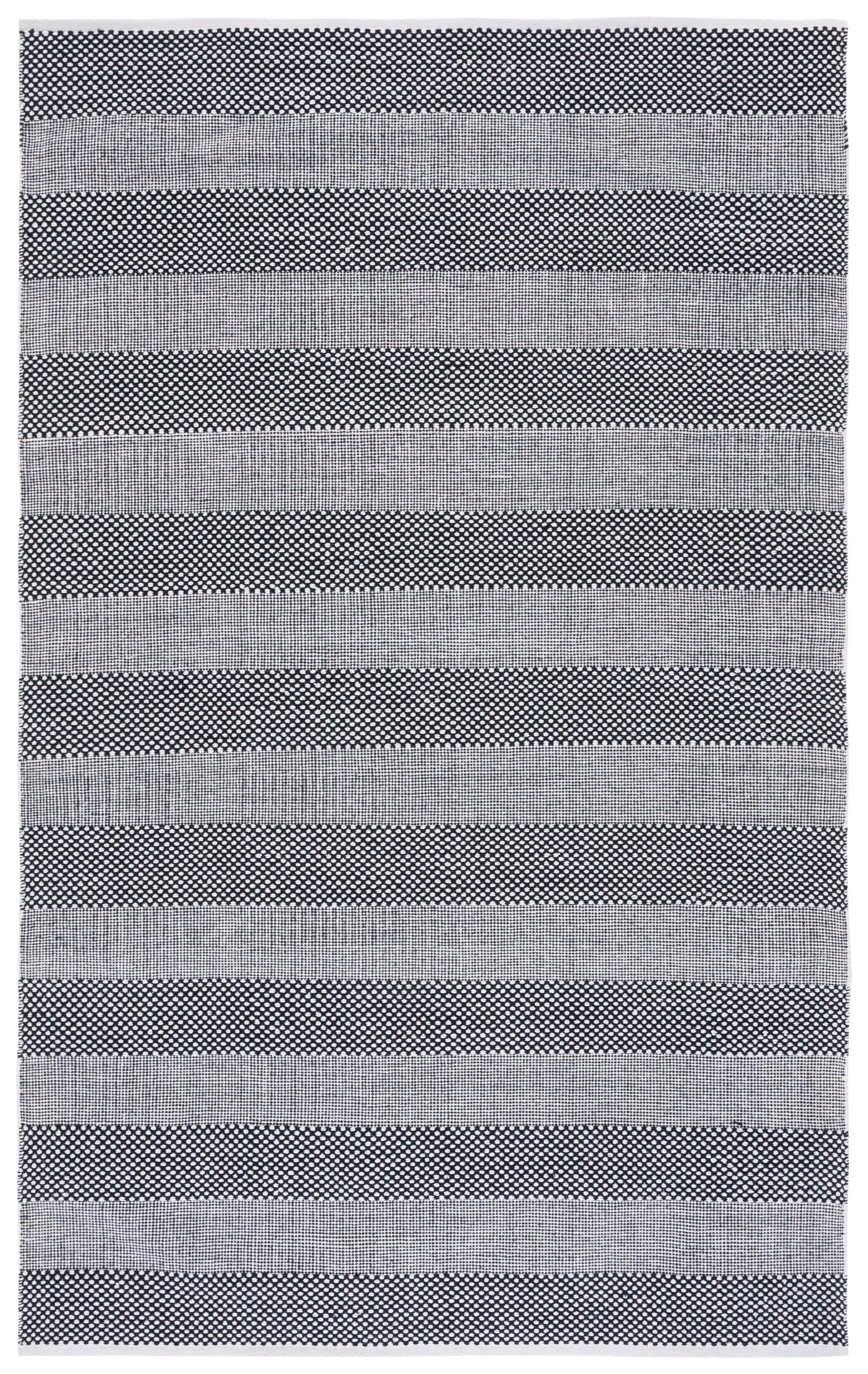 Striped Kilim STK802 Hand Woven Area Rug - Ivory/Black - 3'x5' - Safavieh.