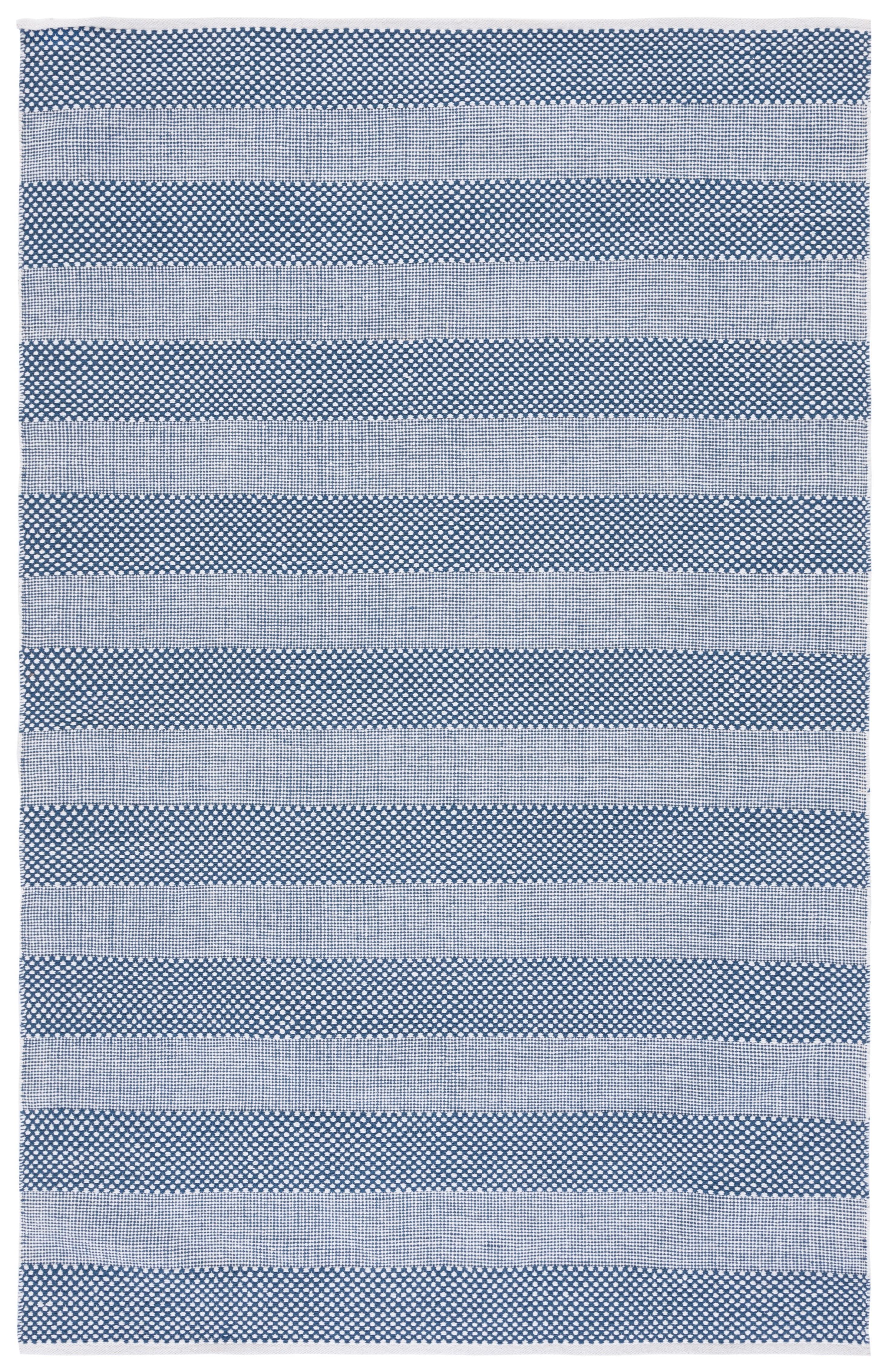 Striped Kilim STK802 Hand Woven Area Rug - Ivory/Blue - 5'x8' - Safavieh.