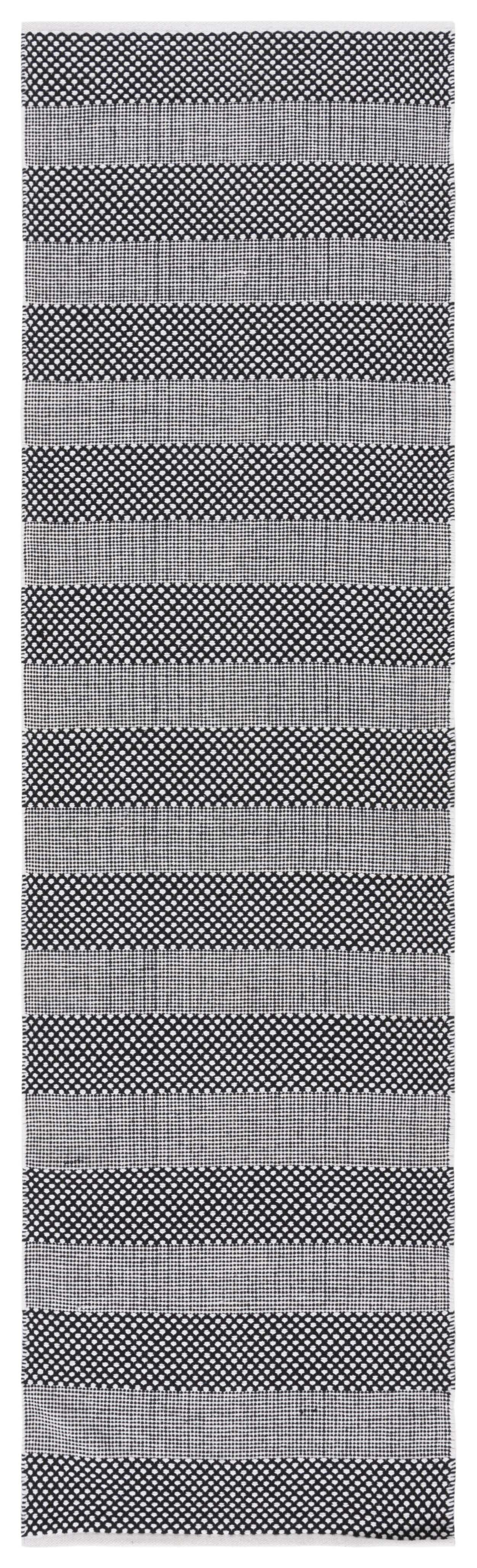 Striped Kilim STK802 Hand Woven Runner Rug - Ivory/Black - 2'3"x8' - Safavieh.