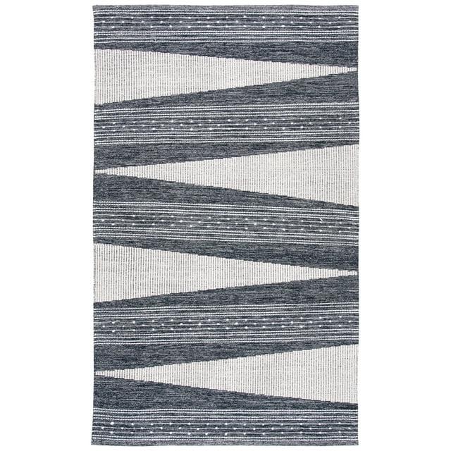 Striped Kilim STK521 Hand Woven Area Rug - Black/Ivory - 8'9"x11'9" - Safavieh.