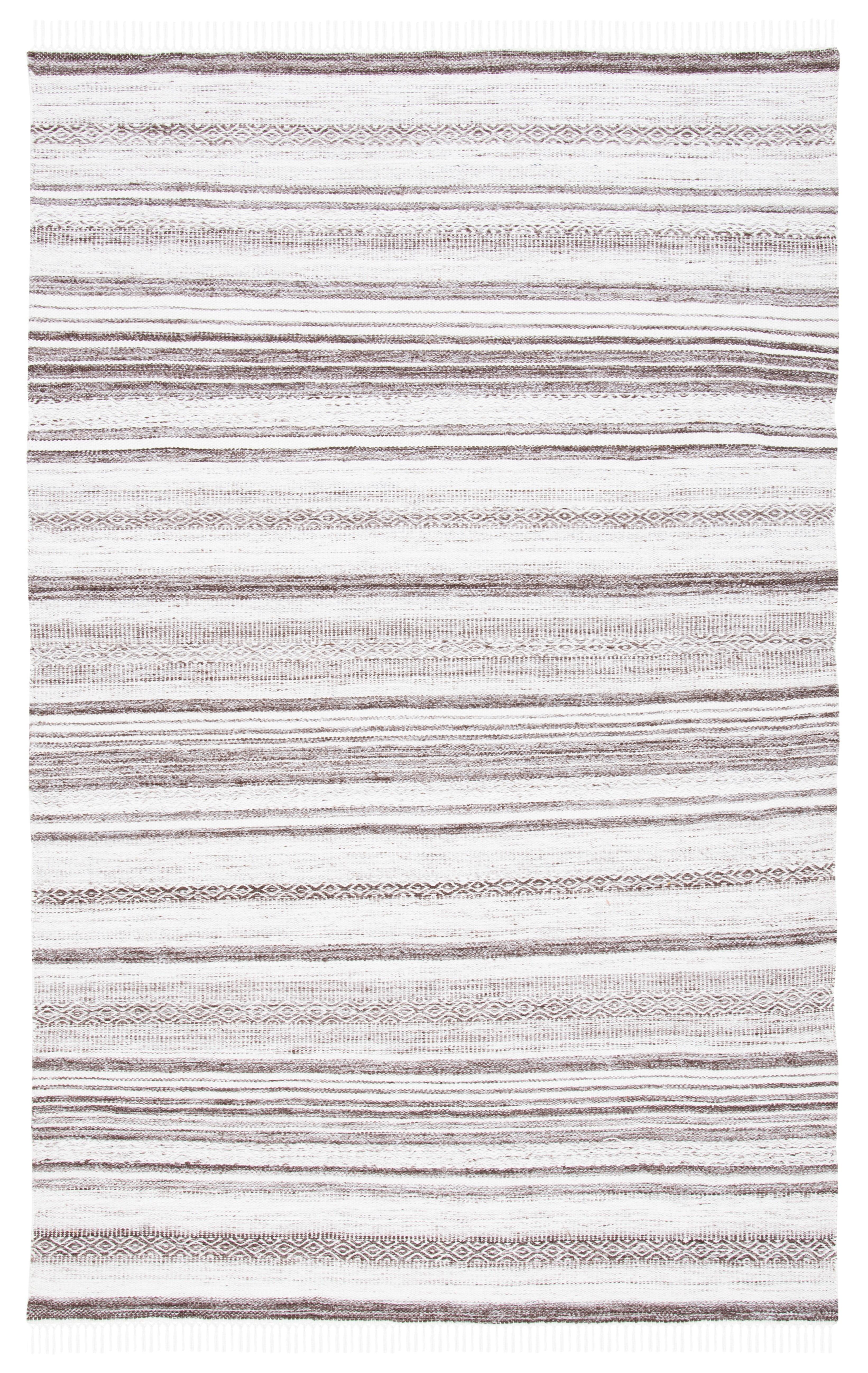Striped Kilim STK108 Hand Woven Area Rug - Brown/Ivory - 8'x10' - Safavieh.