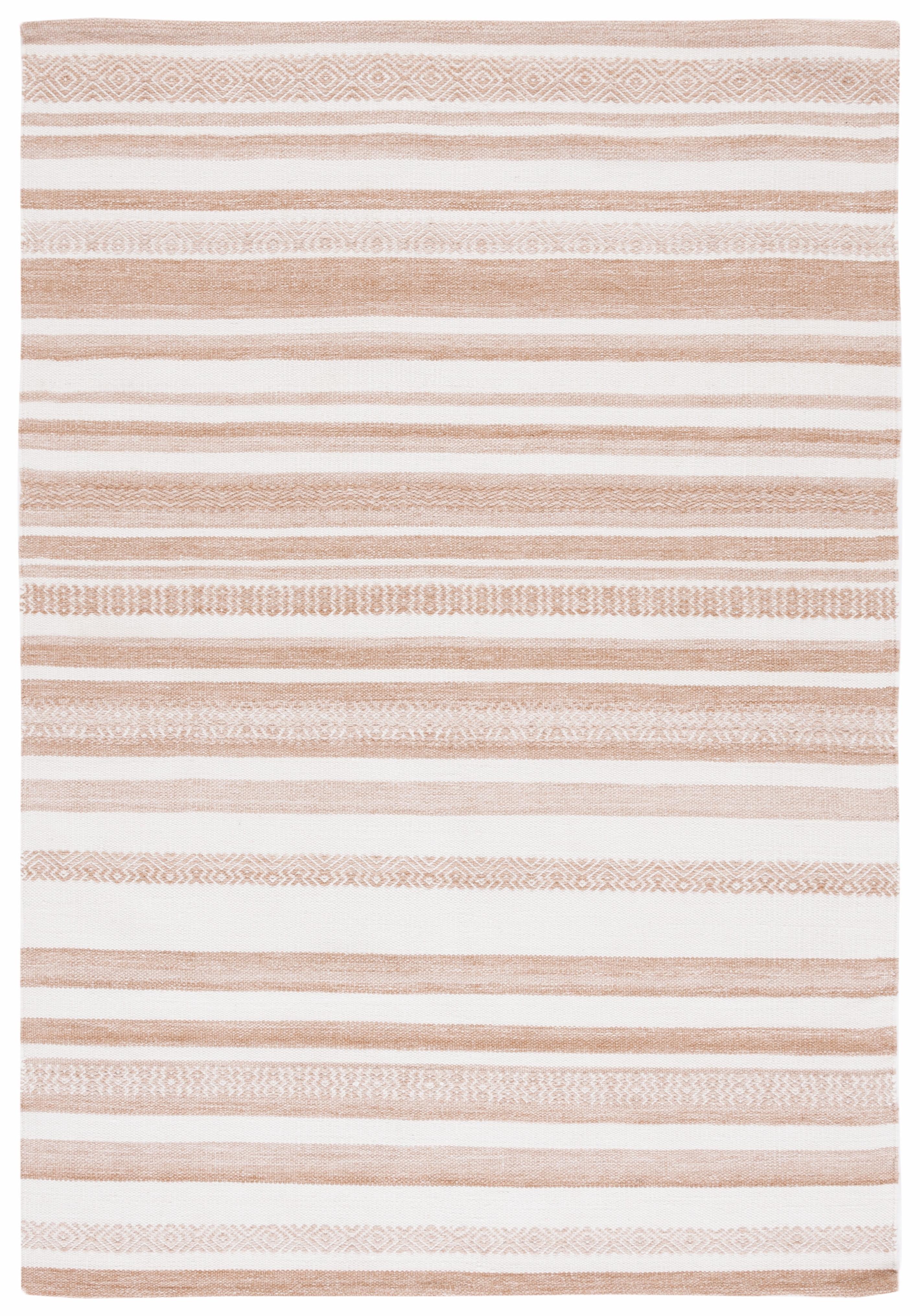 Striped Kilim STK428 Hand Woven Area Rug - Beige/Ivory - 4'x6' - Safavieh.