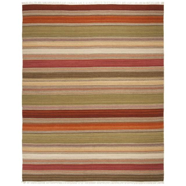 Striped Kilim STK317 Hand Woven Indoor Accent Rug - Green - 2'6"x4' - Safavieh.
