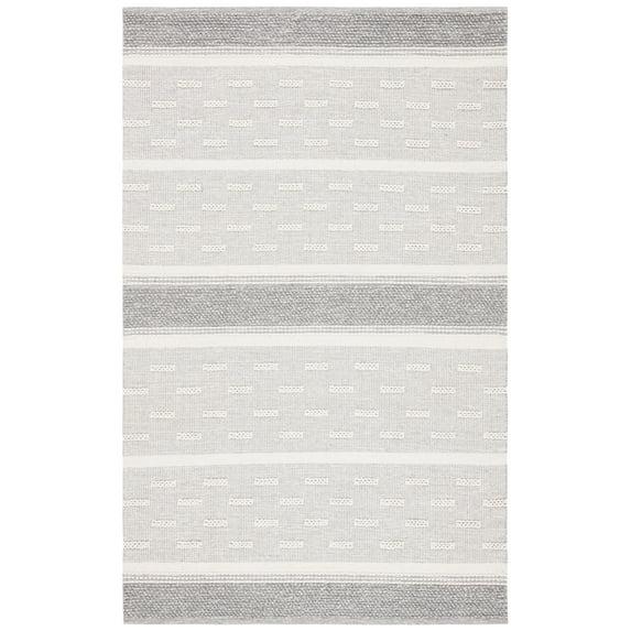 Striped Kilim STK519 Hand Woven Area Rug - Ivory/Grey - 3'x5' - Safavieh.