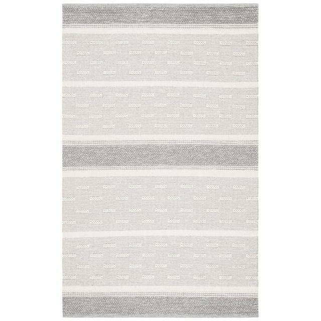 Striped Kilim STK519 Hand Woven Area Rug - Ivory/Grey - 8'x10' - Safavieh.