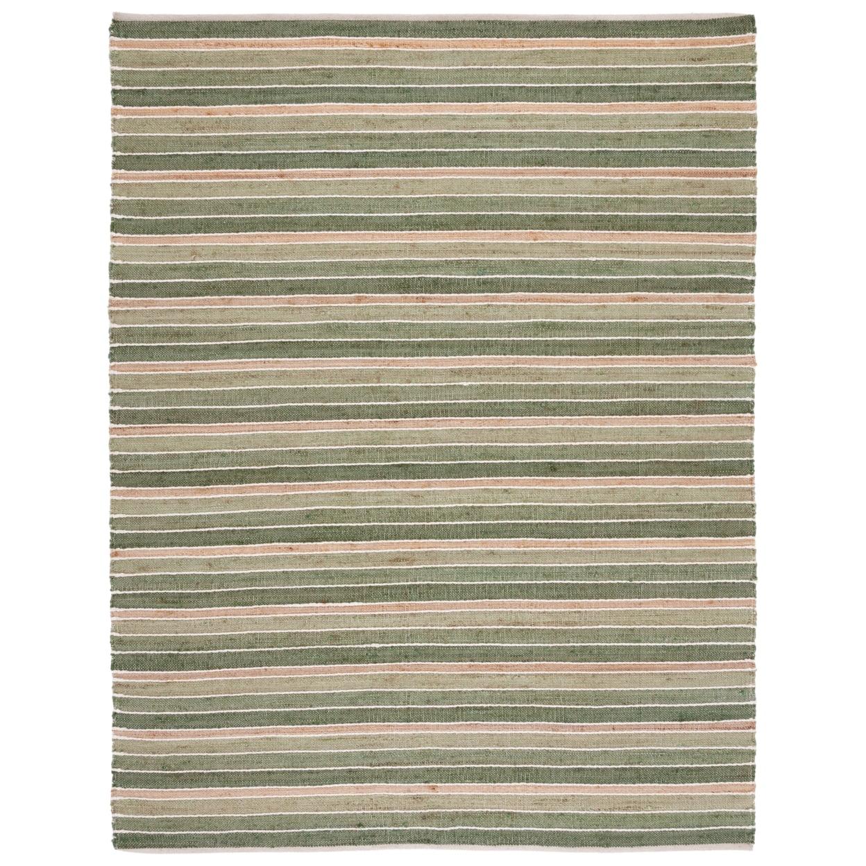 SAFAVIEH Striped Kilim STK312Y Green / Natural Rug