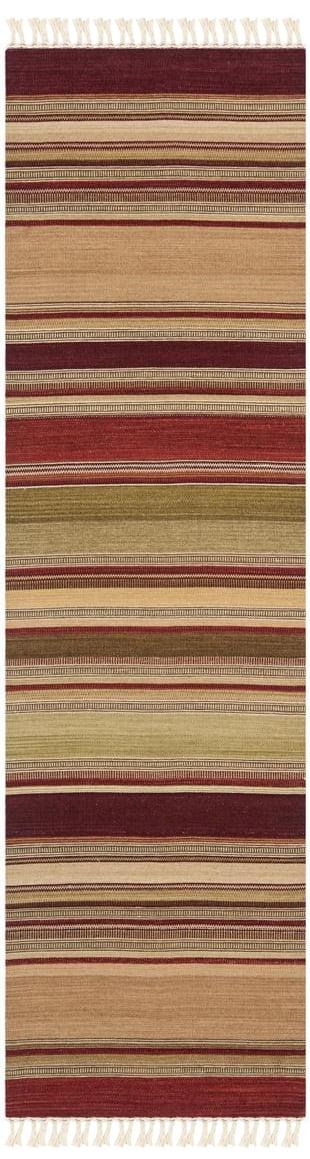 SAFAVIEH Striped Kilim Joey Striped Runner Rug, Red, 2'3" x 8'