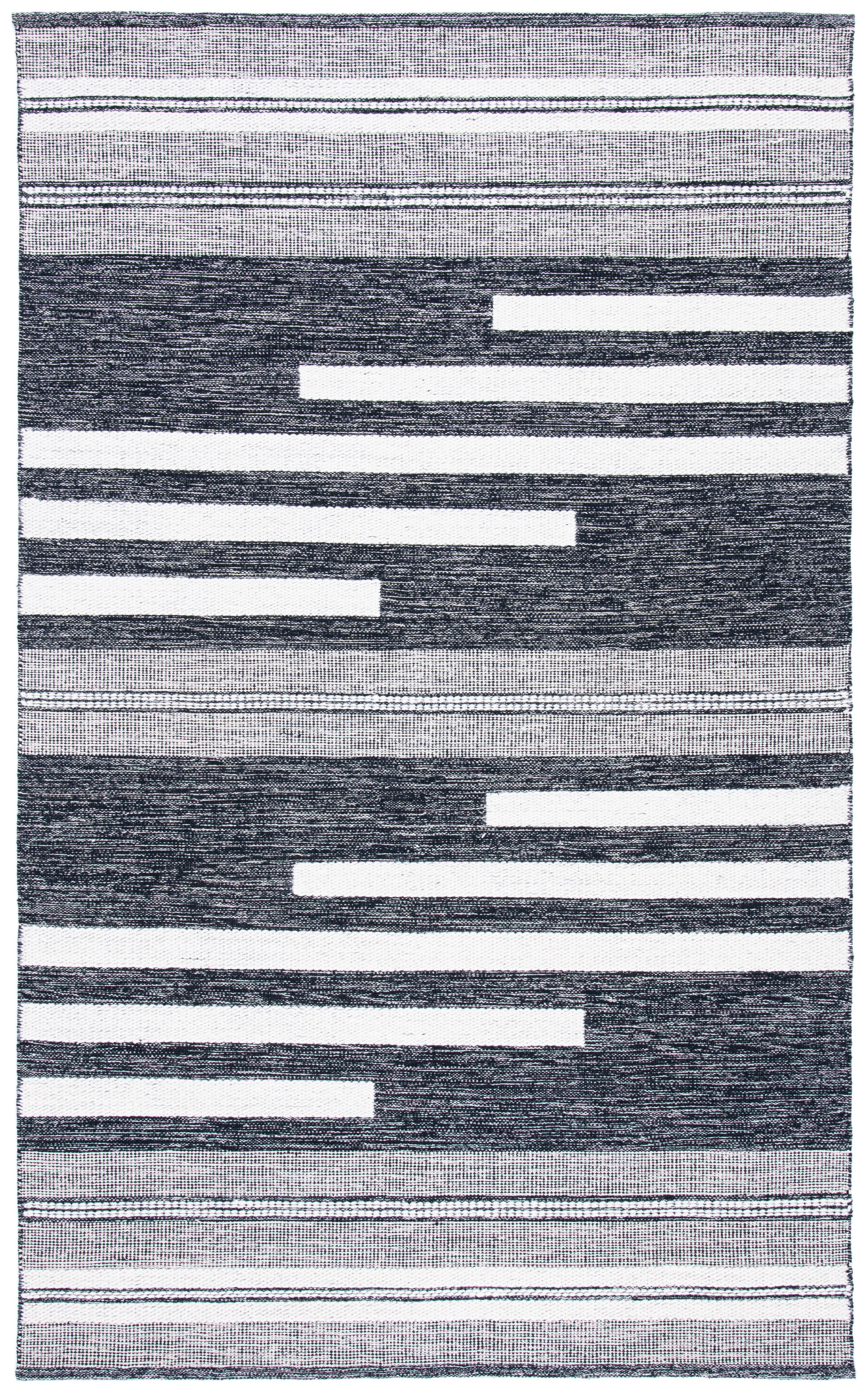 SAFAVIEH Striped Kilim Ombre Striped Area Rug, Ivory/Black, 9' x 12'