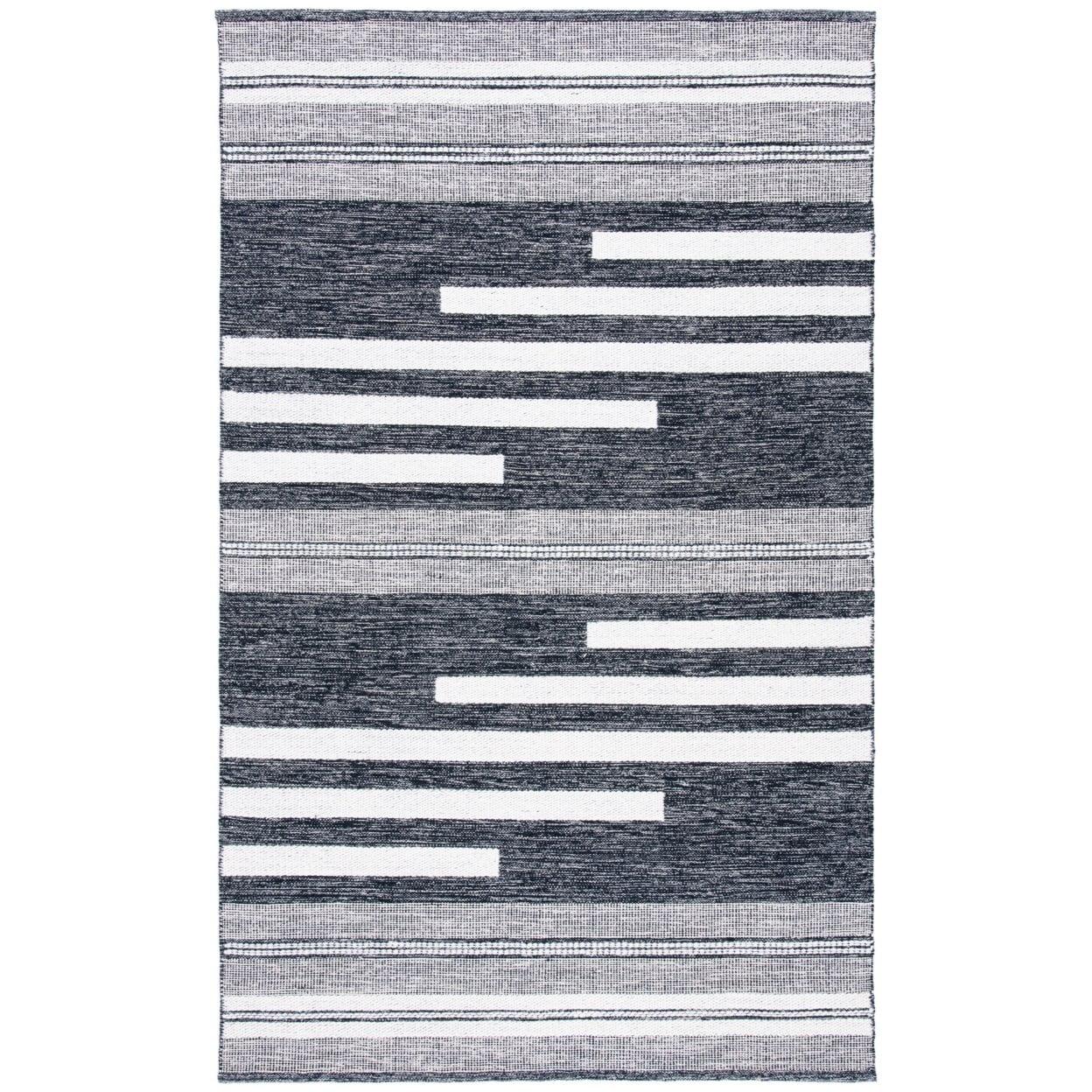 SAFAVIEH Striped Kilim STK506A Ivory / Black Rug