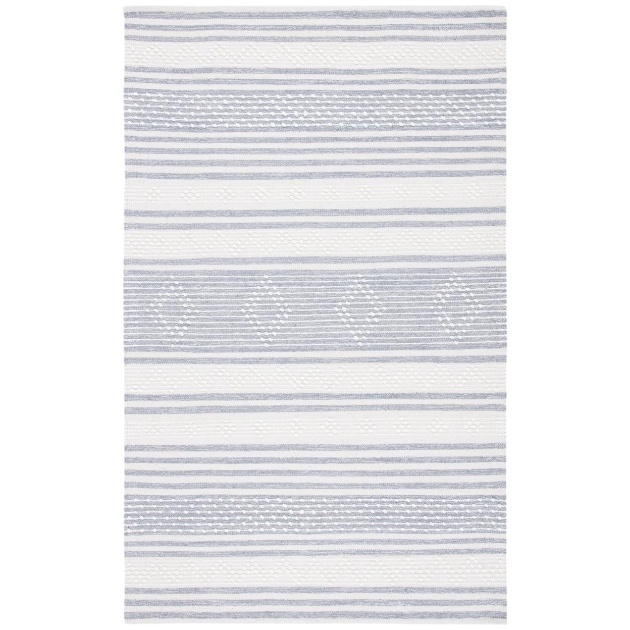 SAFAVIEH Striped Kilim Fergal Striped Area Rug, Silver/Ivory, 9' x 12'