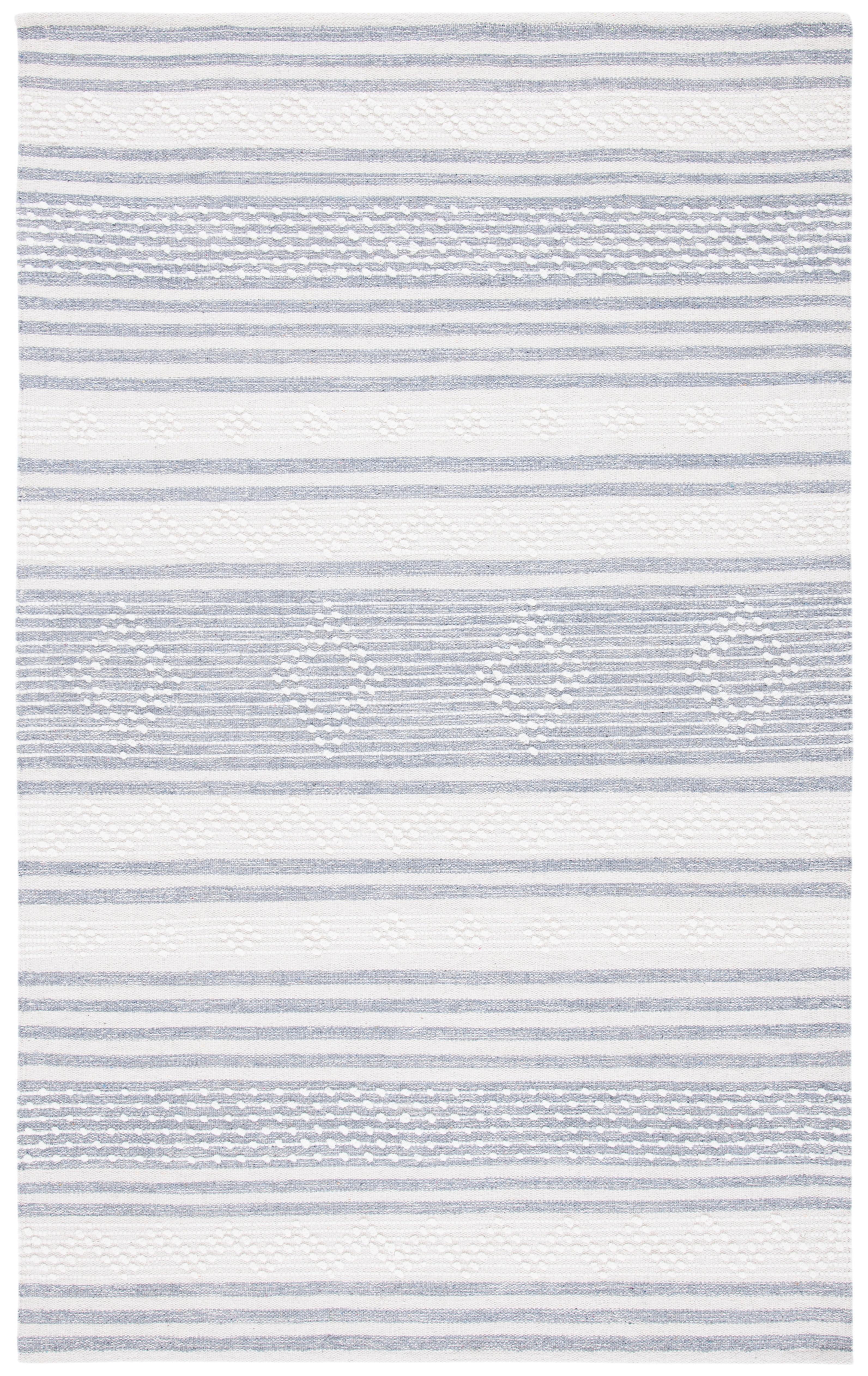 SAFAVIEH Striped Kilim Fergal Striped Area Rug, Silver/Ivory, 9' x 12'