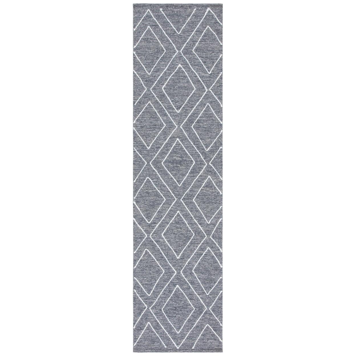 Handwoven Gray Stripe Kilim 27" Wool-Cotton Blend Rug