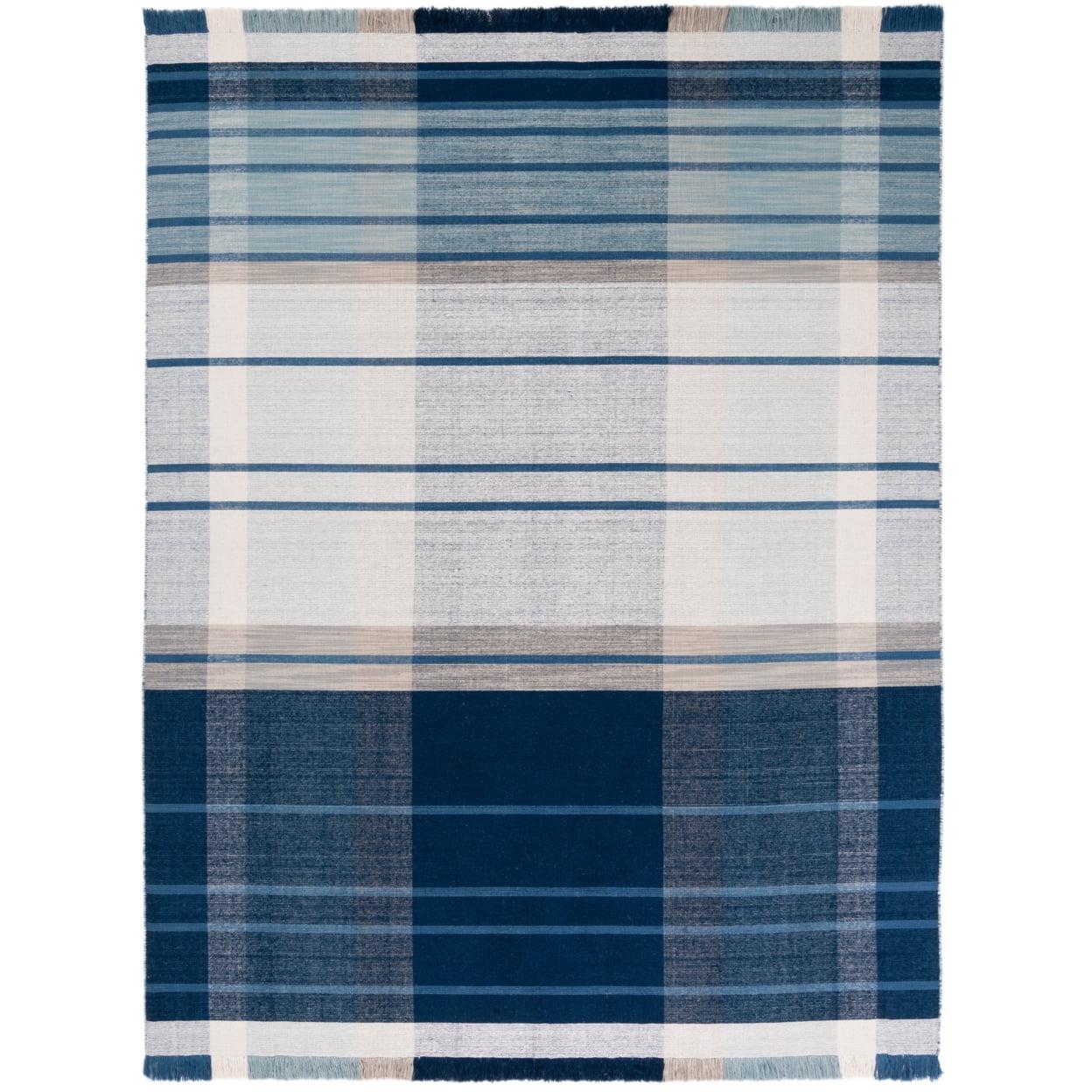 Striped Kilim STK707 Hand Woven Area Rug - Blue/Beige - 8'x10' - Safavieh.
