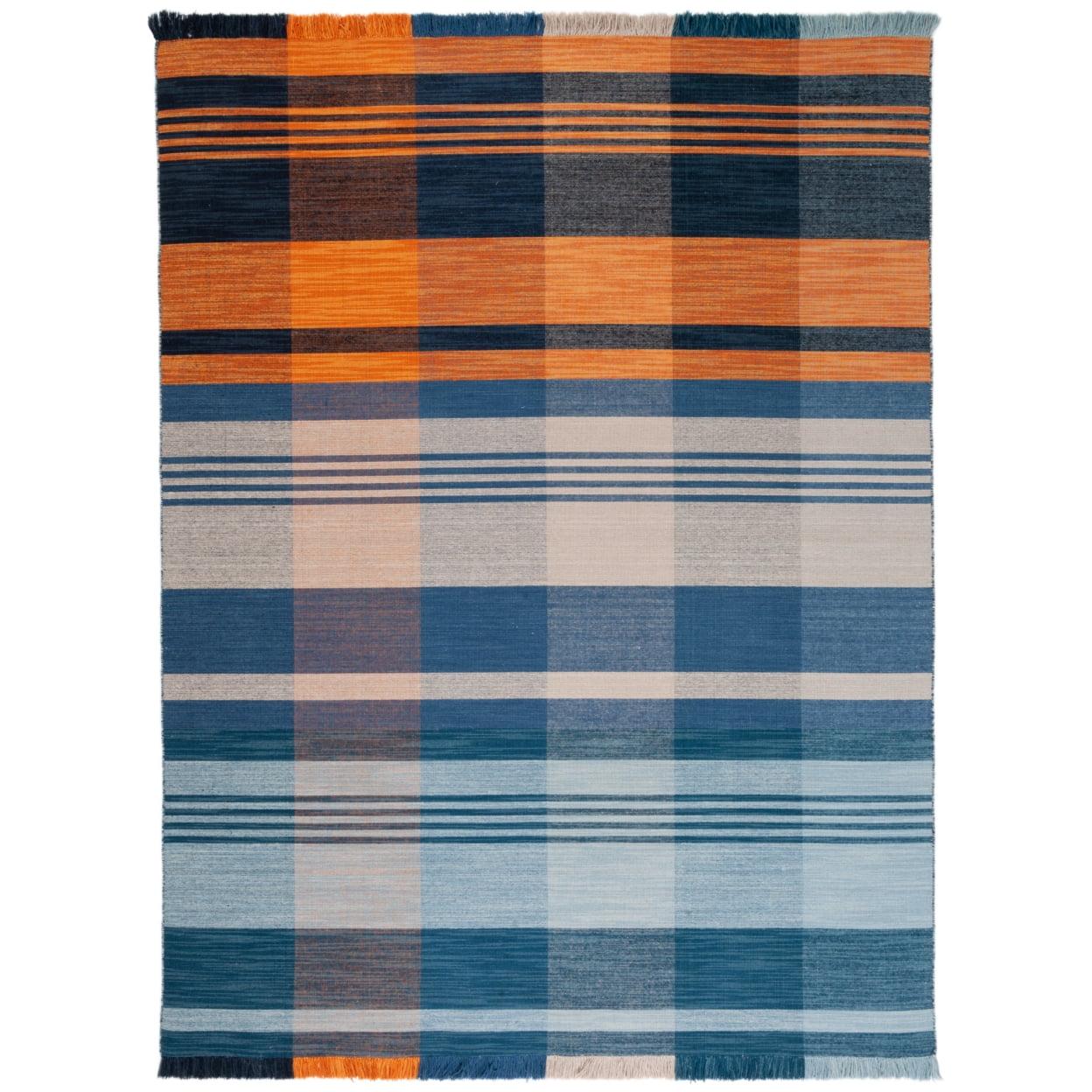 SAFAVIEH Striped Kilim STK708P Orange / Blue Rug