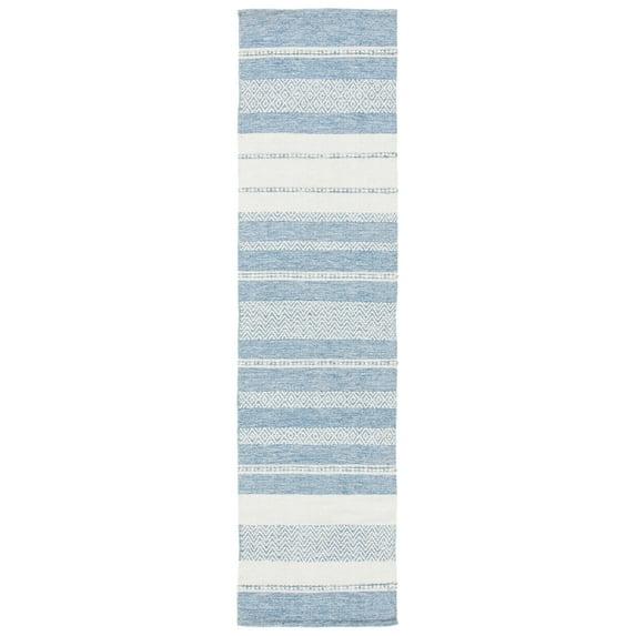 Striped Kilim STK503 Hand Woven Runner Rug - Ivory/Blue - 2'3"x9' - Safavieh.