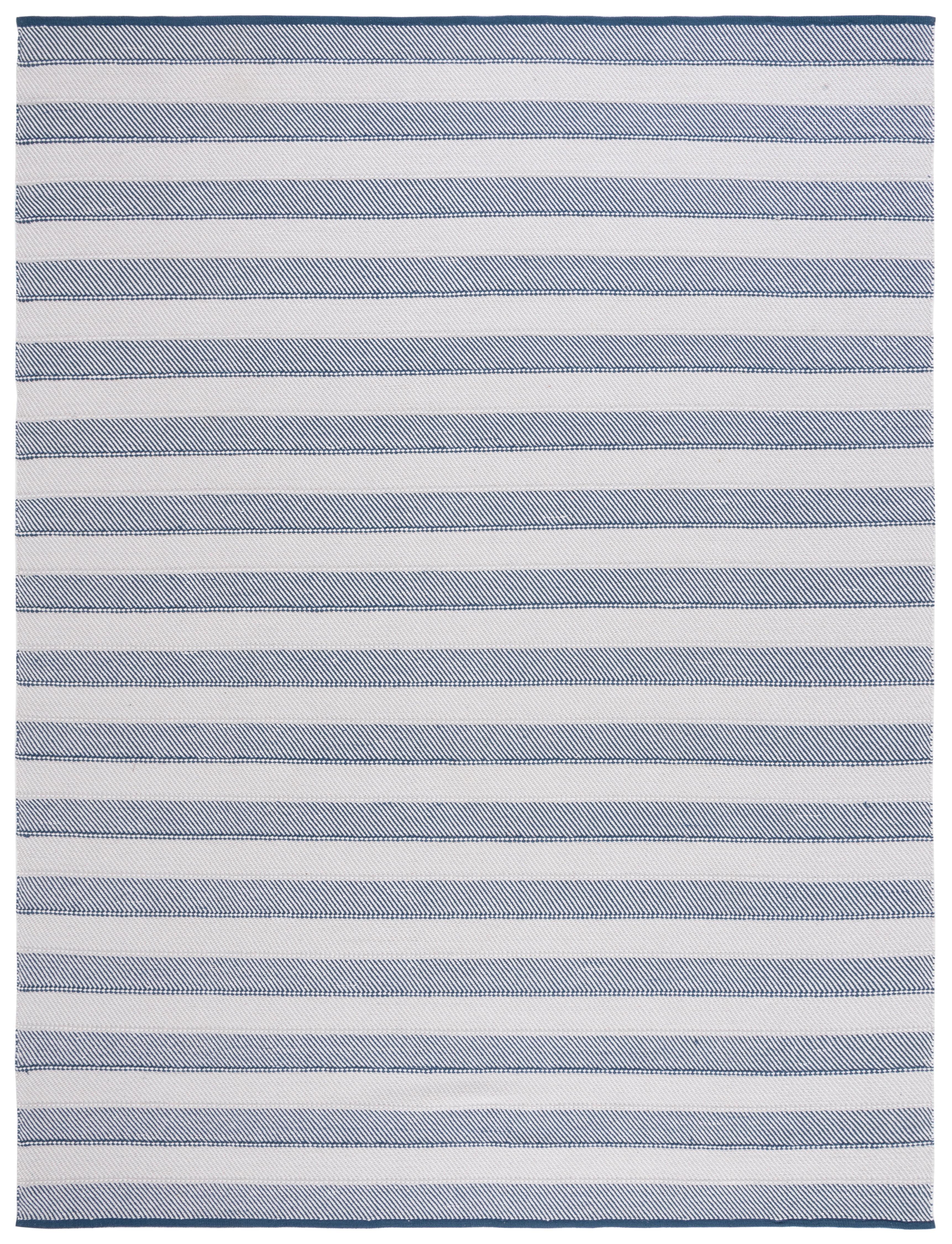 Striped Kilim STK803 Hand Woven Area Rug - Grey/Blue - 8'x10' - Safavieh.