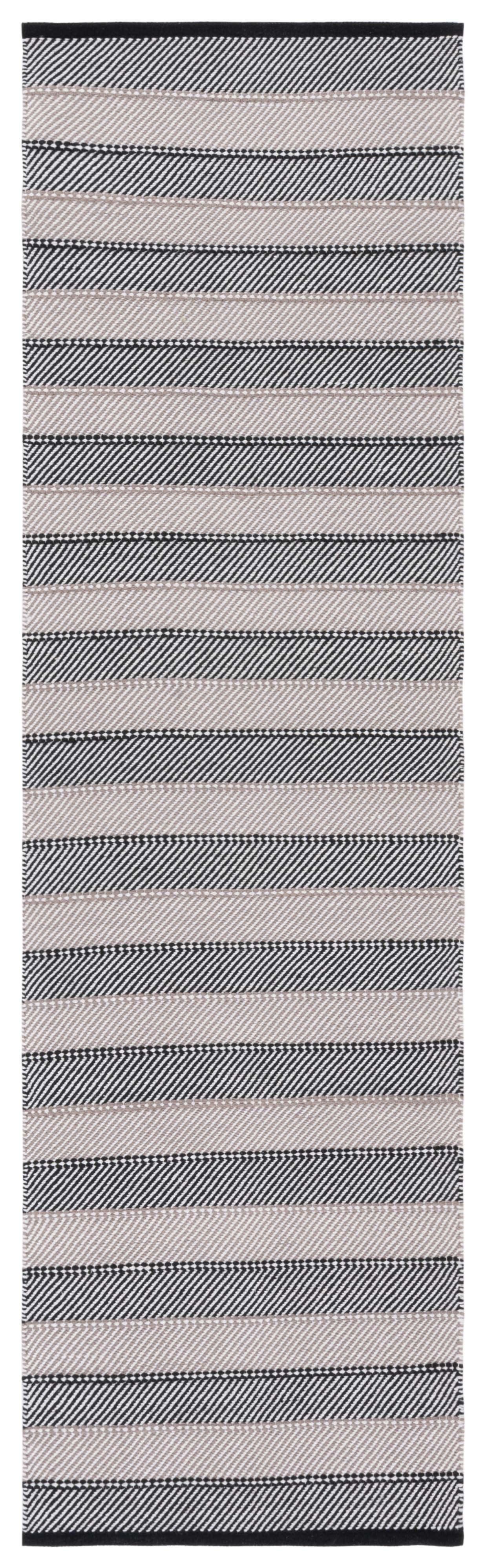 Striped Kilim STK803 Hand Woven Runner Rug - Ivory/Black - 2'3"x8' - Safavieh.