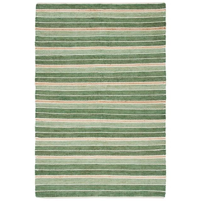 Striped Kilim STK312 Hand Woven Area Rug - Green/Natural - 6'x9' - Safavieh.