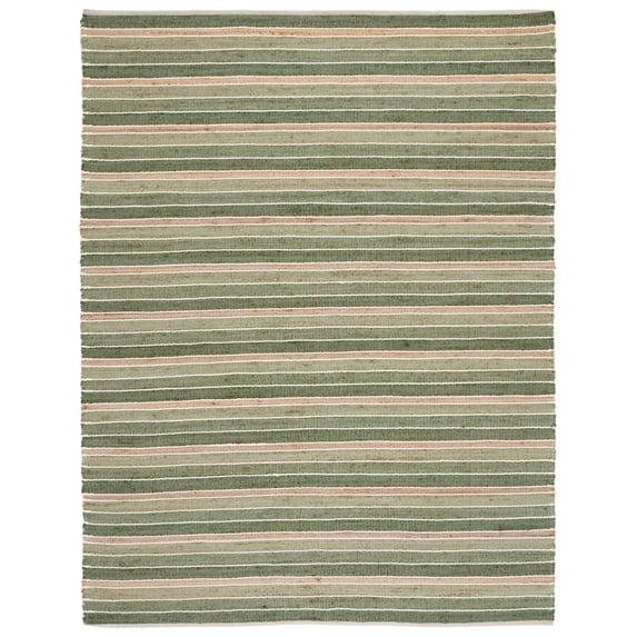 Striped Kilim STK312 Hand Woven Area Rug - Green/Natural - 8'x10' - Safavieh.