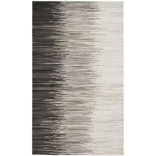 Studio Leather STL225 Hand Woven Area Rug - Charcoal/Ivory - 5'x8' - Safavieh.