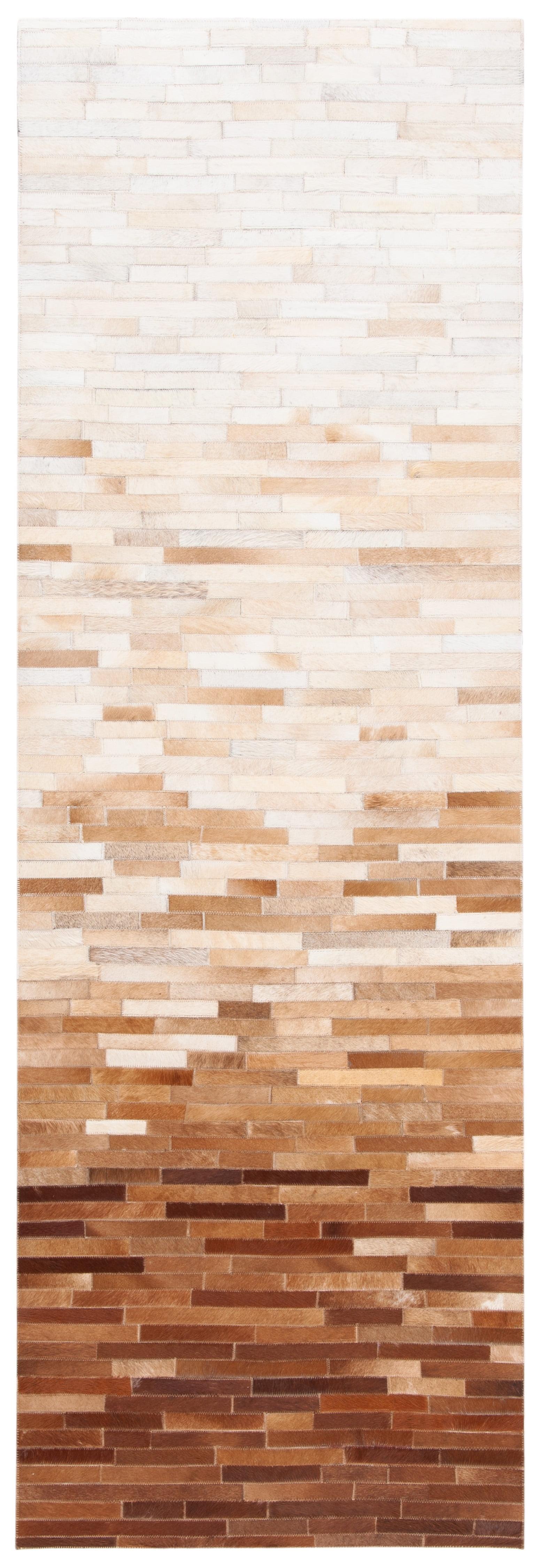 Studio Leather STL805 Hand Woven Indoor Runner Rug - Ivory/Brown - 2'3"x7' - Safavieh