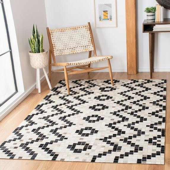 Studio Leather STL811 Hand Woven Area Rug - Ivory/Black - 5'x8' - Safavieh.