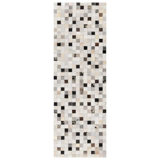 Studio Leather STL810 Hand Woven Runner Rug - Ivory/Black - 2'3"x7' - Safavieh.