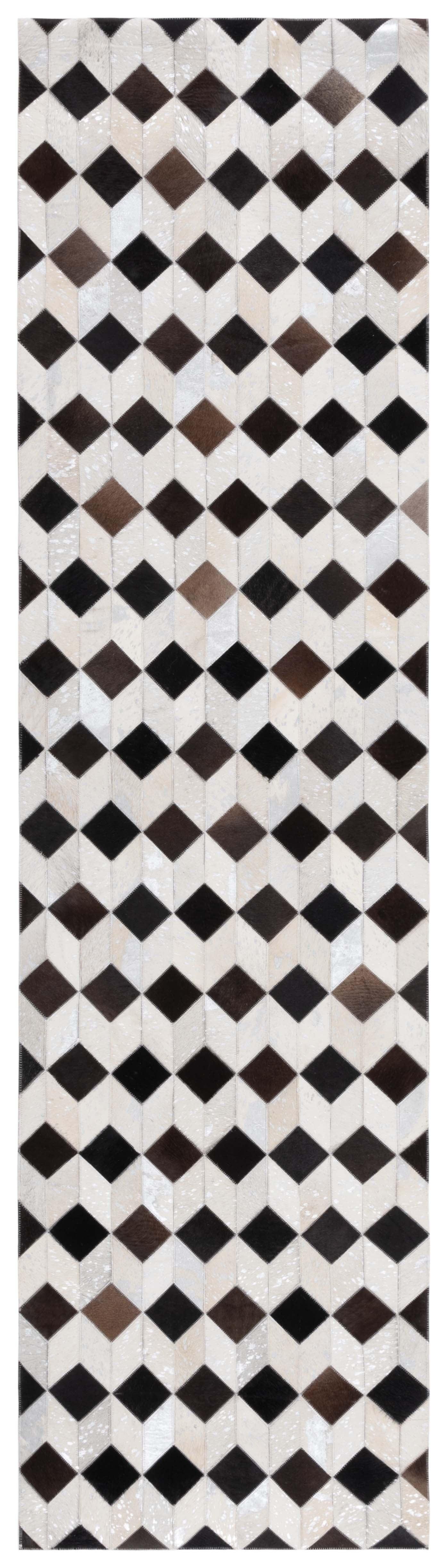 Studio Leather STL902 Hand Woven Indoor Runner Rug - Beige/Black - 2'3"x9' - Safavieh