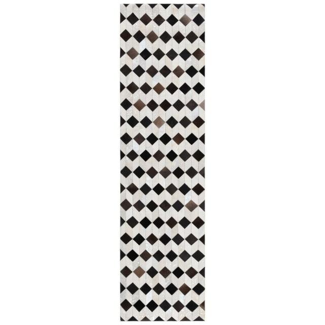 Studio Leather STL902 Hand Woven Indoor Runner Rug - Beige/Black - 2'3"x9' - Safavieh
