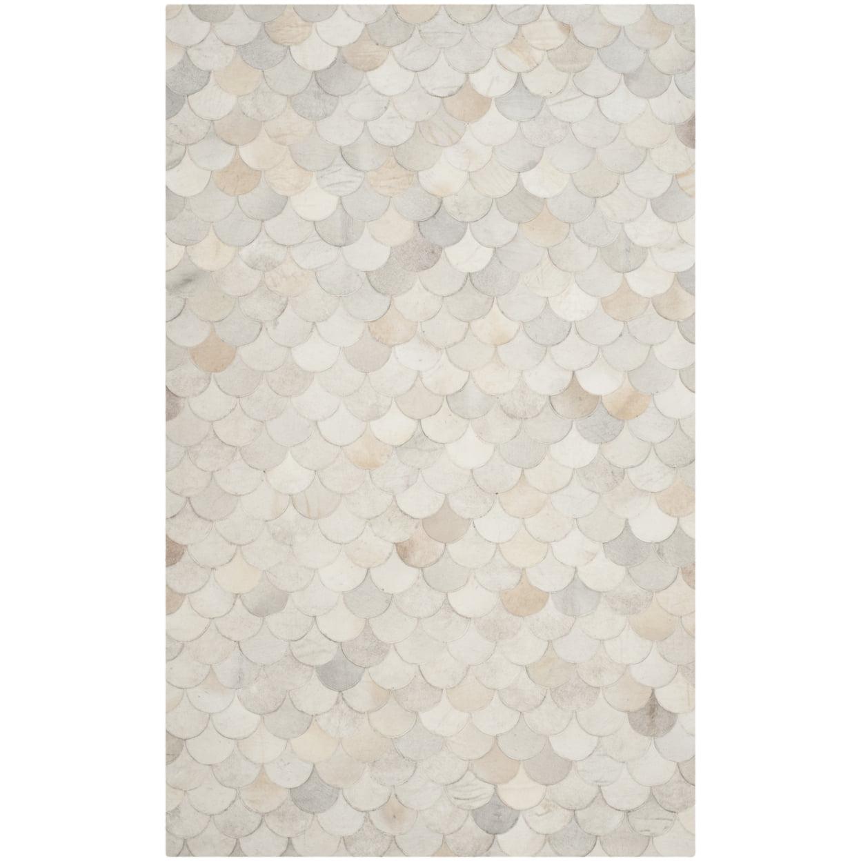 Studio Leather STL311 Hand Woven Area Rug - Ivory/Grey - 5'x8' - Safavieh.