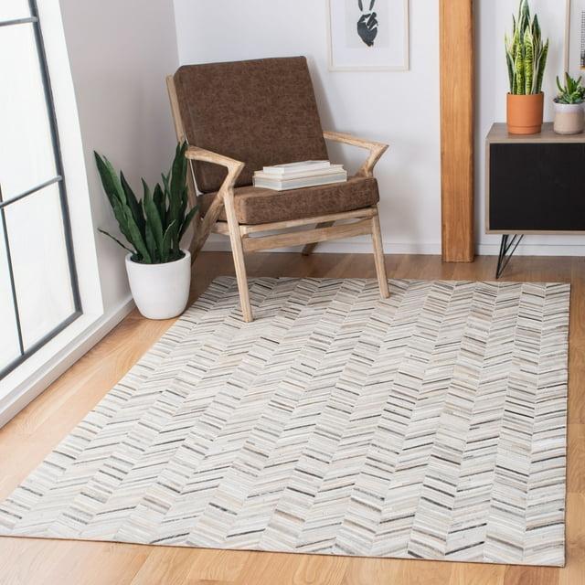Studio Leather STL802 Hand Woven Area Rug - Ivory/Grey - 4'x6' - Safavieh.