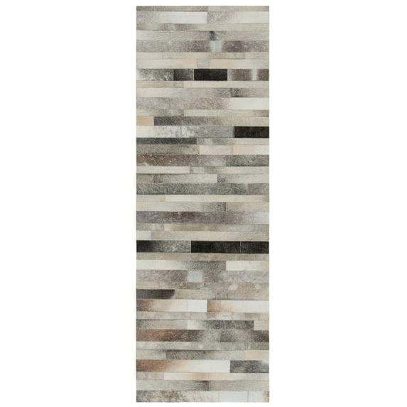 Studio Leather STL218 Hand Woven Indoor Runner Rug - Grey/Ivory - 2'3"x8' - Safavieh