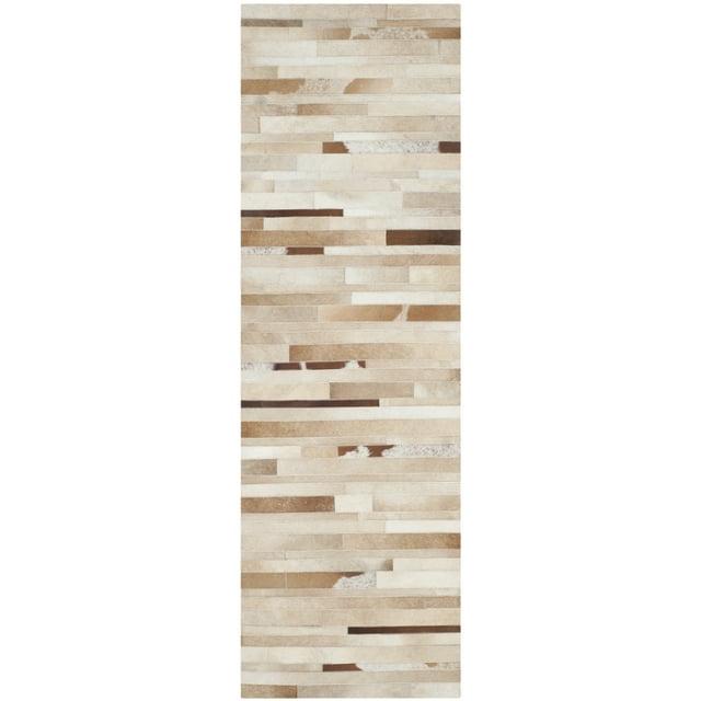 Studio Leather STL218 Hand Woven Indoor Accent Rug - Tan/Ivory - 2'3"x5' - Safavieh