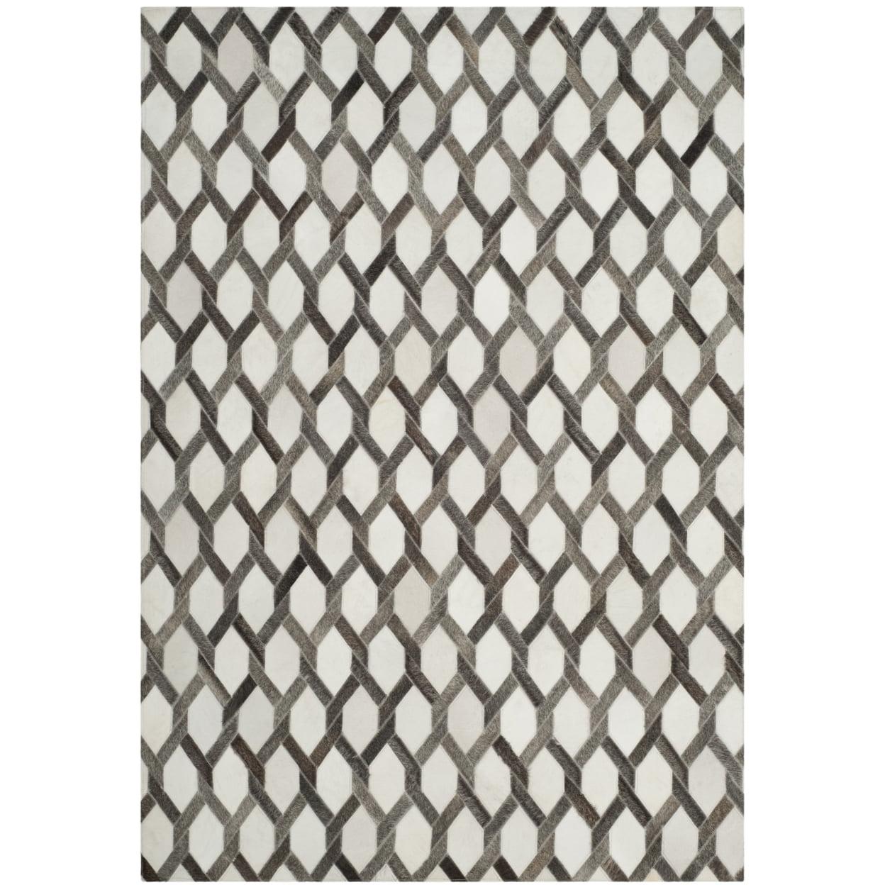 Studio Leather STL666 Hand Woven Indoor Area Rug - Ivory/Grey - 4'x6' - Safavieh