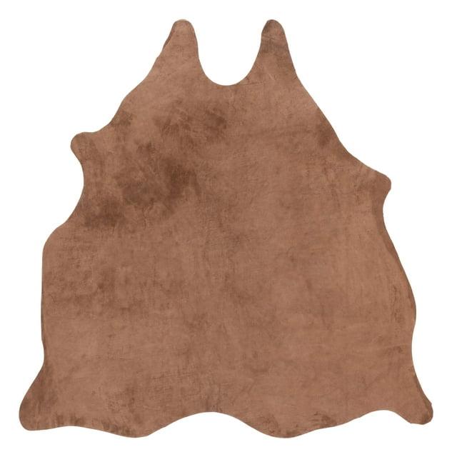 SAFAVIEH Suede Cowhide Einri Solid Area Rug, Light Brown, 5' x 7'