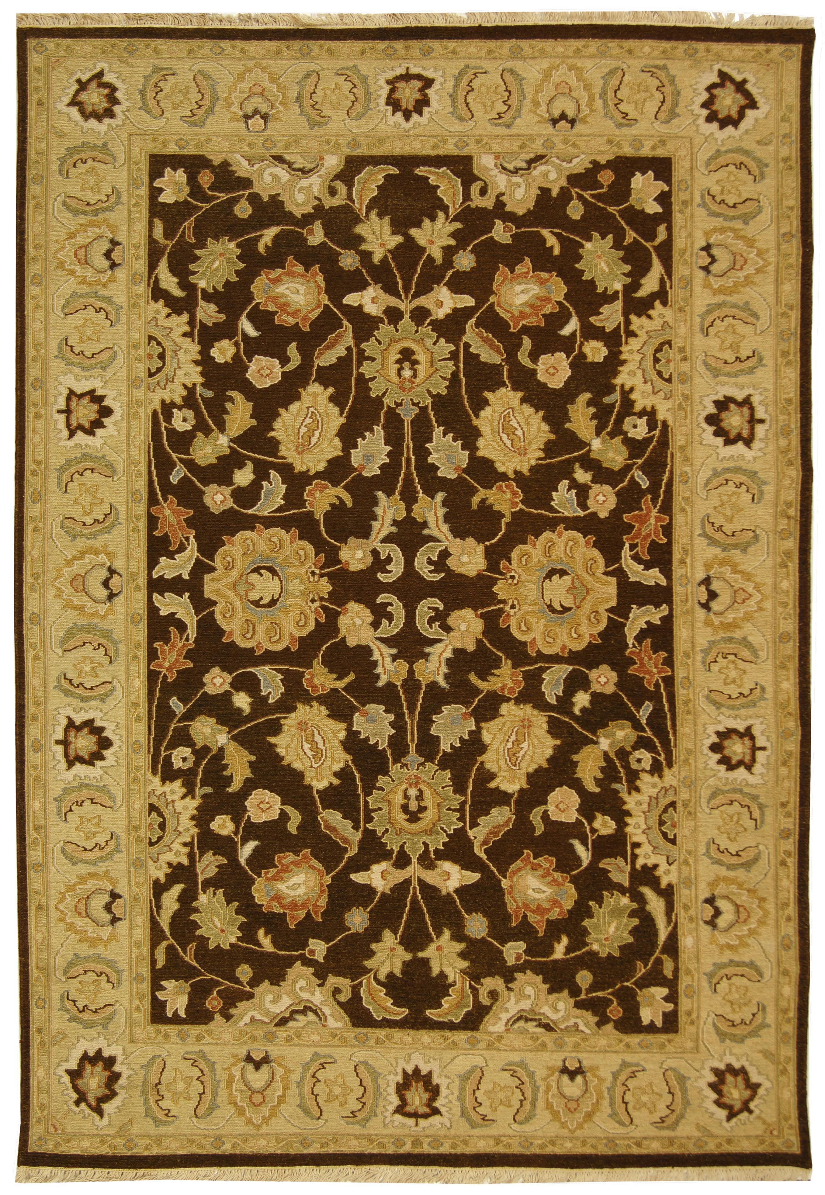 SAFAVIEH Sumak Aliya Traditional Wool Area Rug, Brown/Beige, 10' x 14'