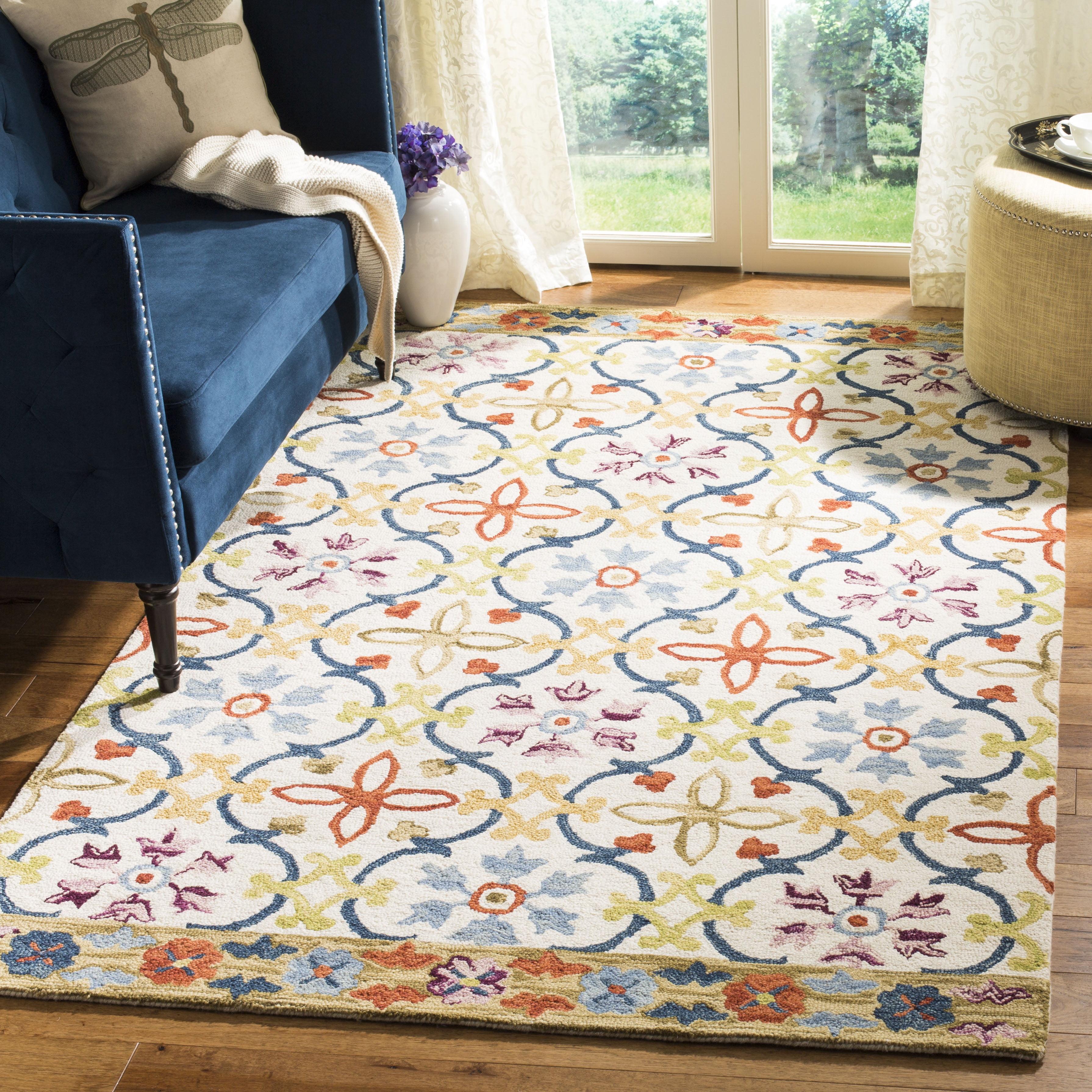 Suzani SZN310 Hand Hooked Indoor Area Rug  - Safavieh