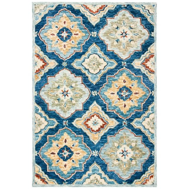 Suzani SZN503 Hand Tufted Area Rug - Navy/Green - 3'x5' - Safavieh.