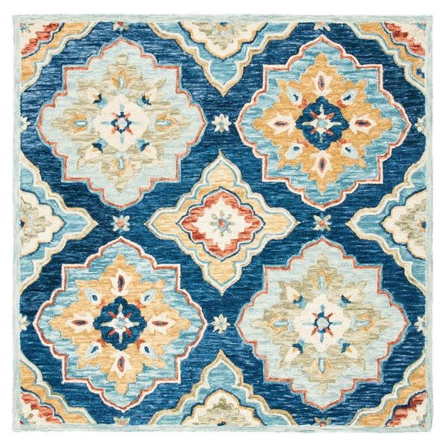 Suzani SZN503 Hand Tufted Area Rug - Navy/Green - 6'x6' - Safavieh.