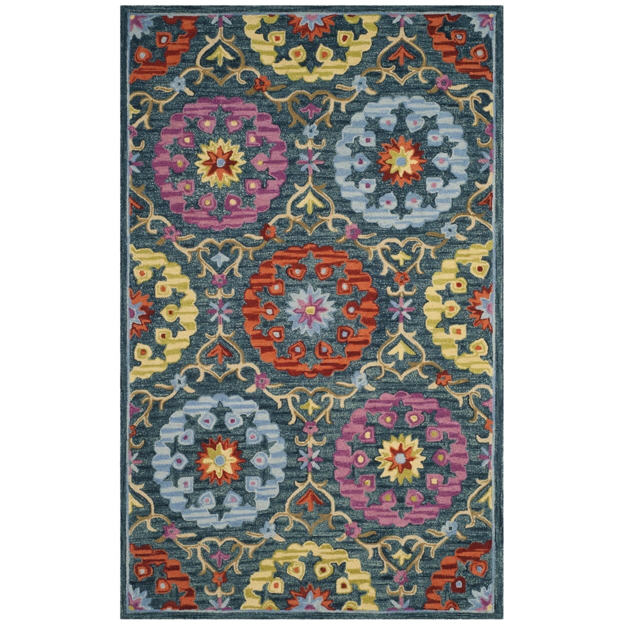 Suzani SZN328 Hand Hooked Indoor Area Rug  - Safavieh