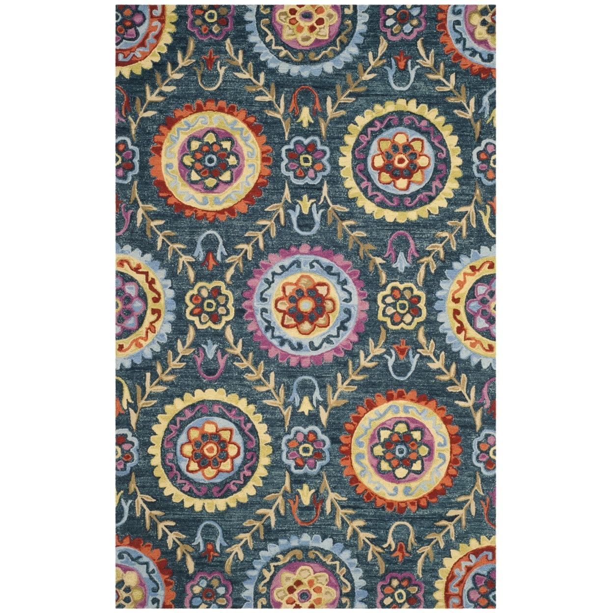 Suzani SZN374 Hand Hooked Area Rug  - Safavieh