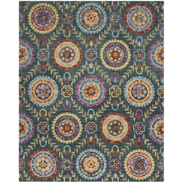 SAFAVIEH Suzani SZN374A Hand-hooked Blue / Multi Rug