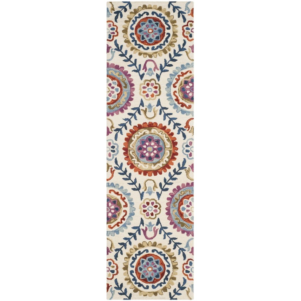 SAFAVIEH Suzani SZN374B Hand-hooked Ivory / Multi Rug