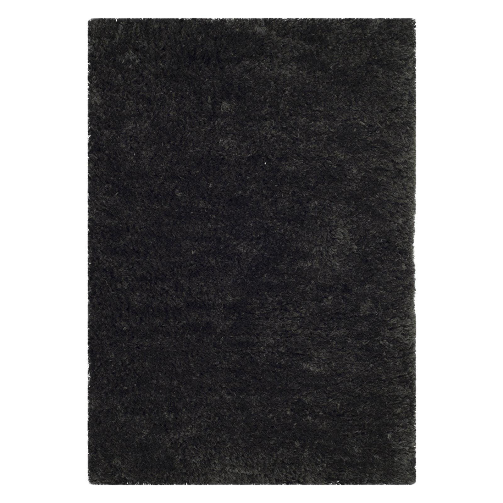 SAFAVIEH Sybella Solid Plush Polyester Sheep Shag Area Rug, Charcoal, 3' x 5'