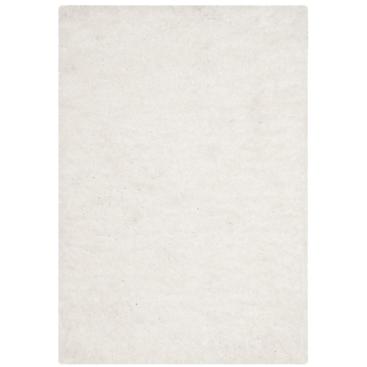 Hand-Tufted Ivory Synthetic Sheepskin Shag Rug, 2'6" x 4'