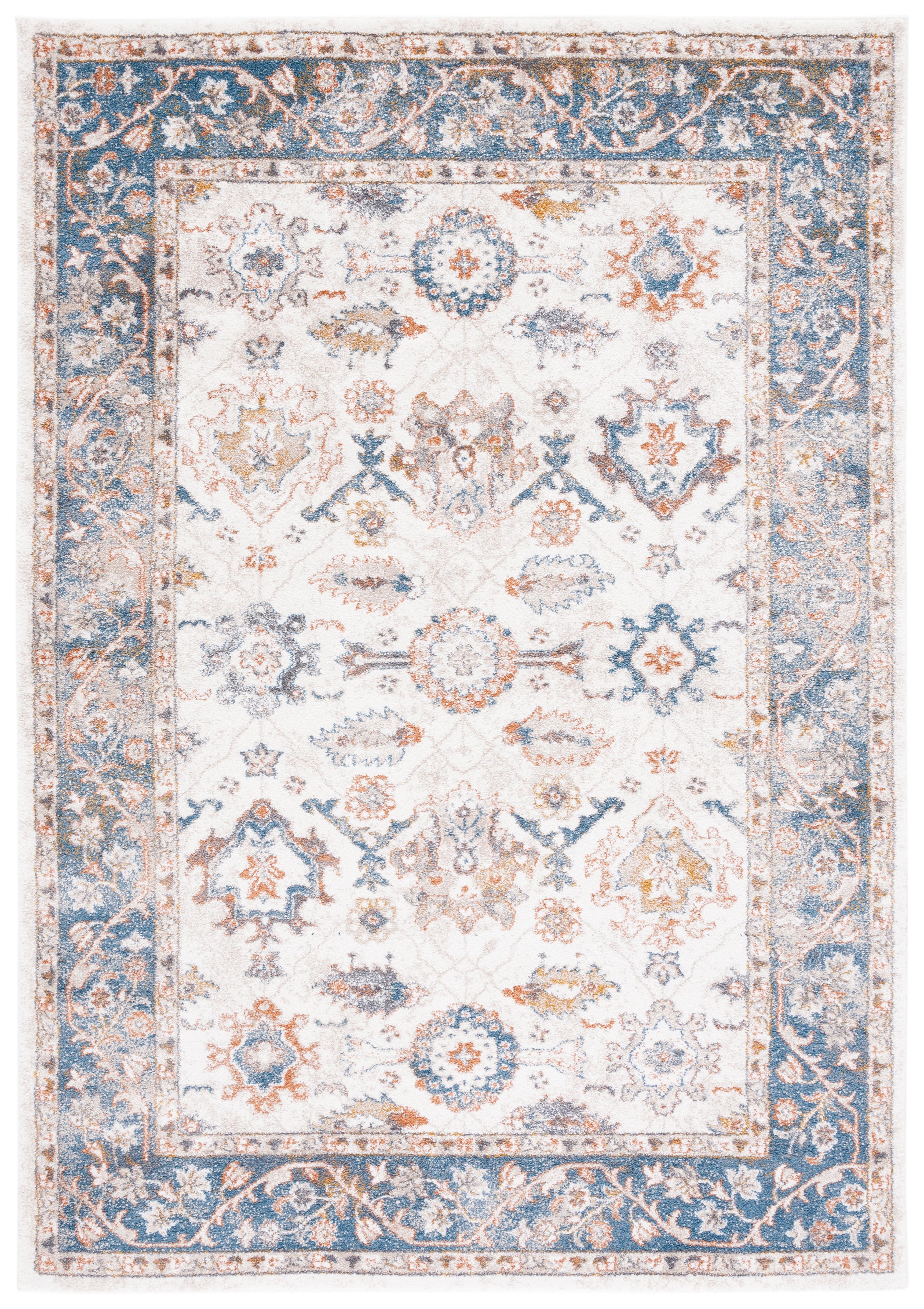 Symphony SYH616 Power Loomed Area Rug - Ivory/Navy - 5'5"x7'7" - Safavieh.