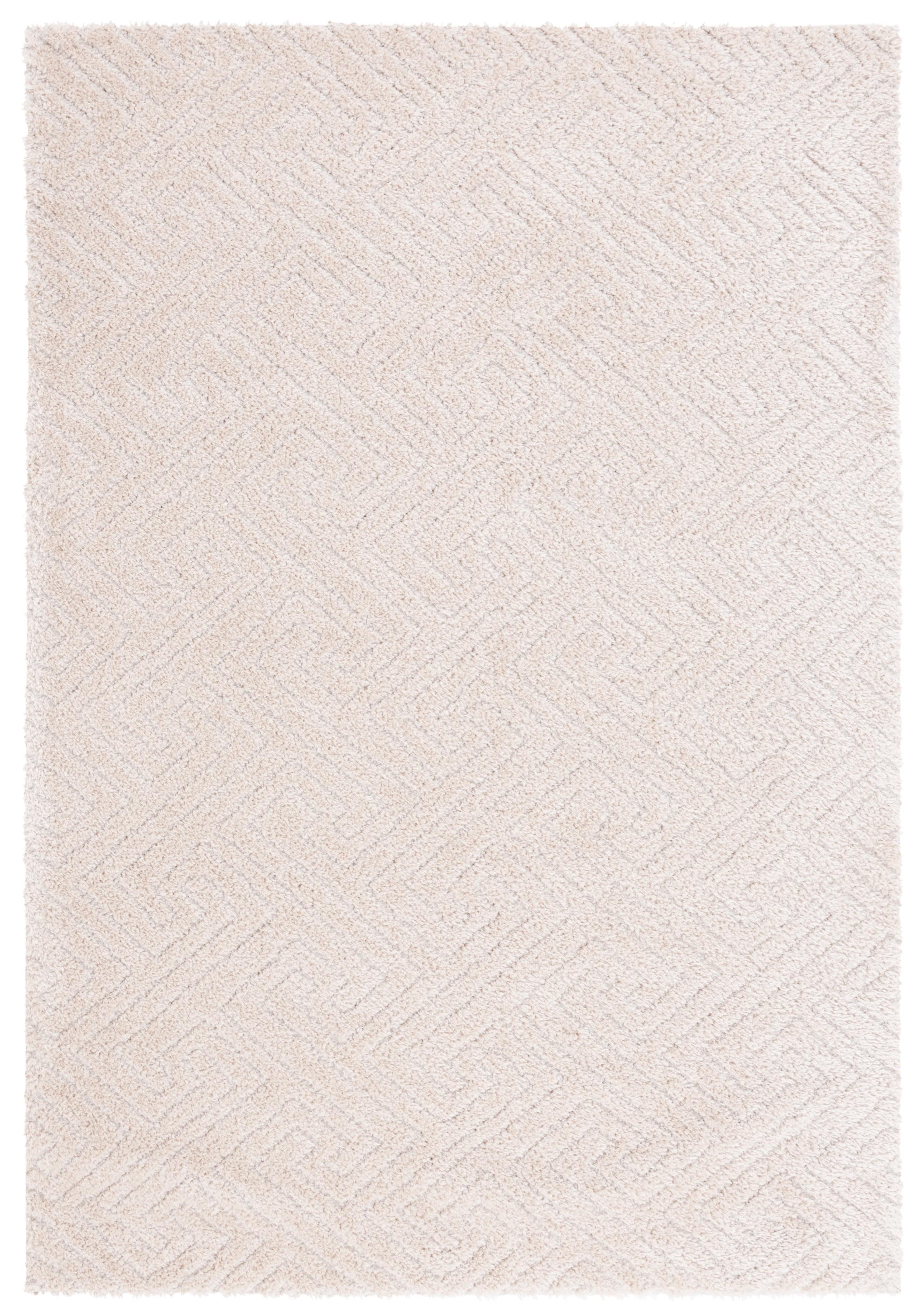 SAFAVIEH Tahoe Ainsley Geometric Shag Area Rug, Beige, 5' x 7'