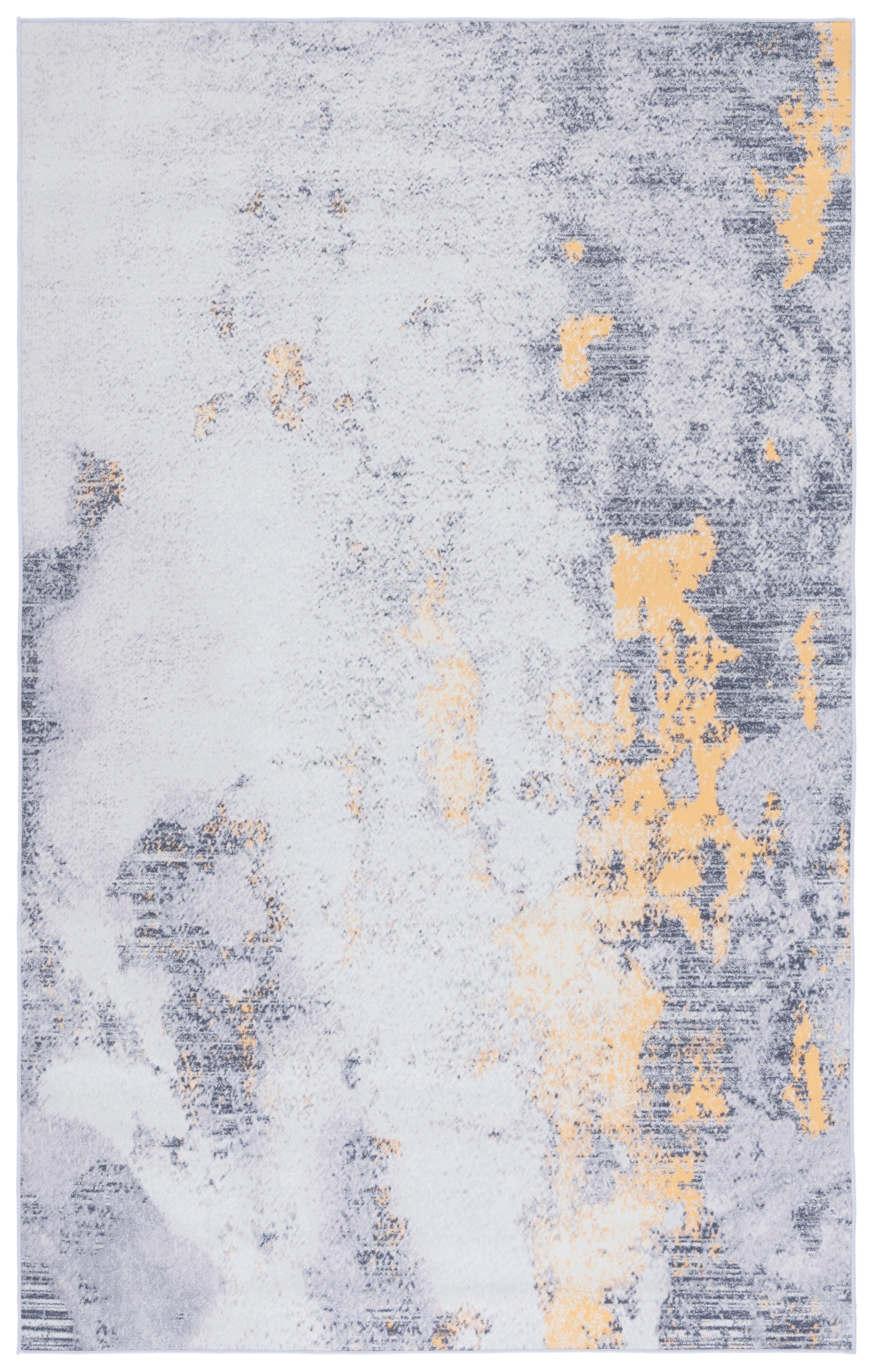 Tacoma Modern Abstract Gray & Gold Synthetic 5' x 8' Rug