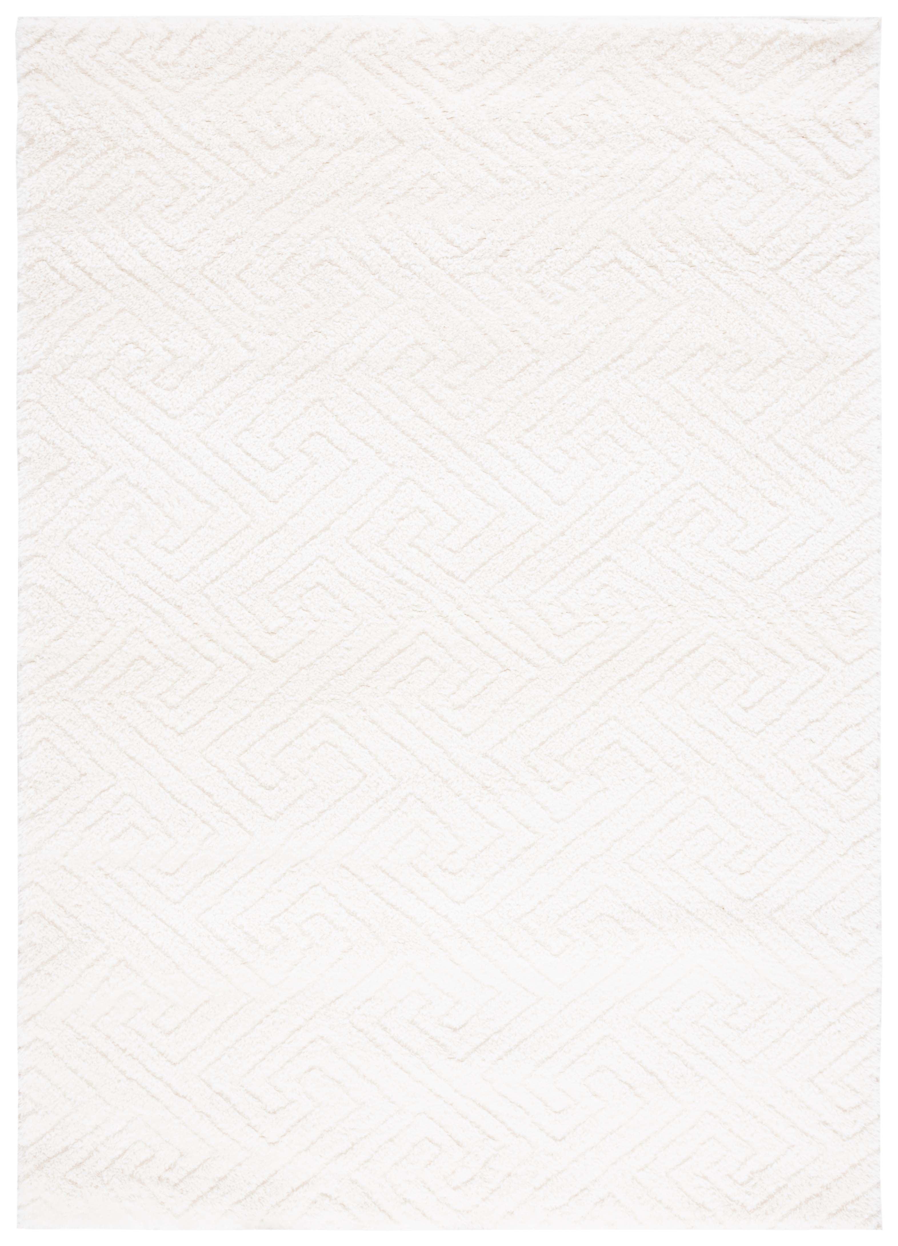 Tahoe Shag THO652 Power Loomed Indoor Area Rug - White - 5'x7' - Safavieh